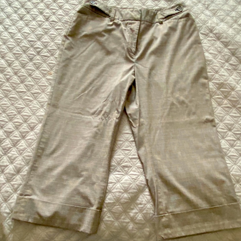 Wide leg crop slacks